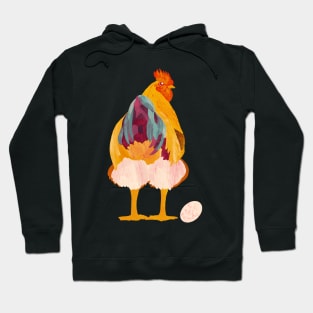 Paper cut art Cheeky Chicken with Egg Hoodie